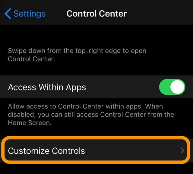 personaliza tu centro de control iOS y iPadOS