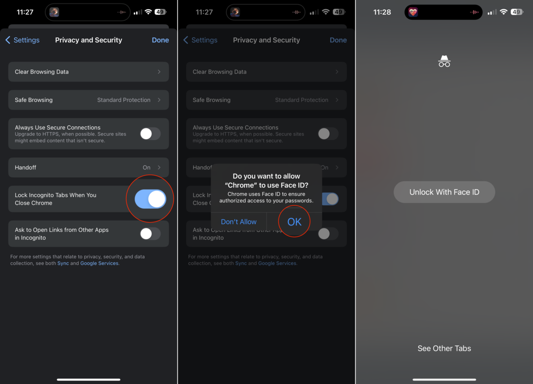 So verwenden Sie Face ID mit Inkognito-Tabs in Chrome auf dem iPhone – 2