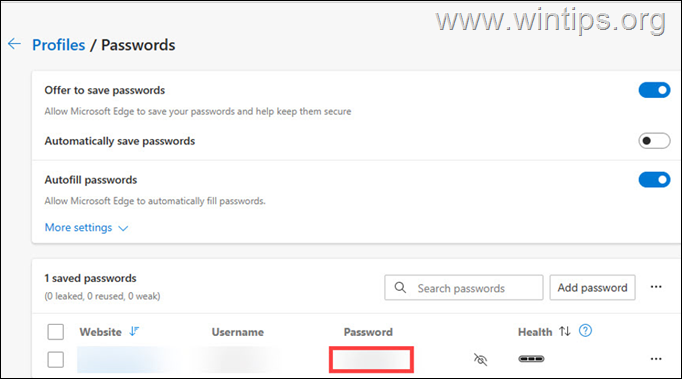 So zeigen Sie gespeicherte Passwörter in Microsoft Edge an.