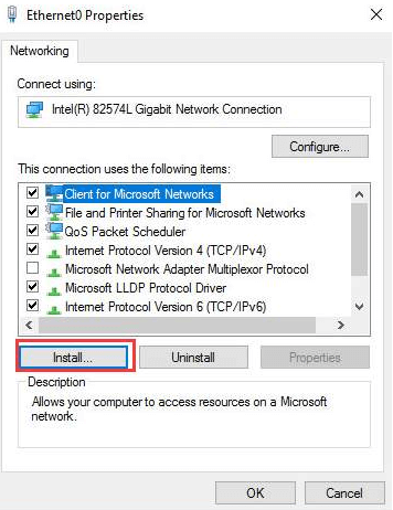 Reinstallazione di TCP, IP