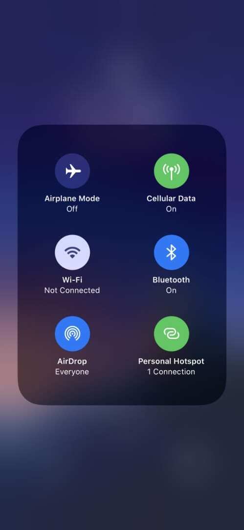 Uitgebreid draadloos gedeelte in Control Center