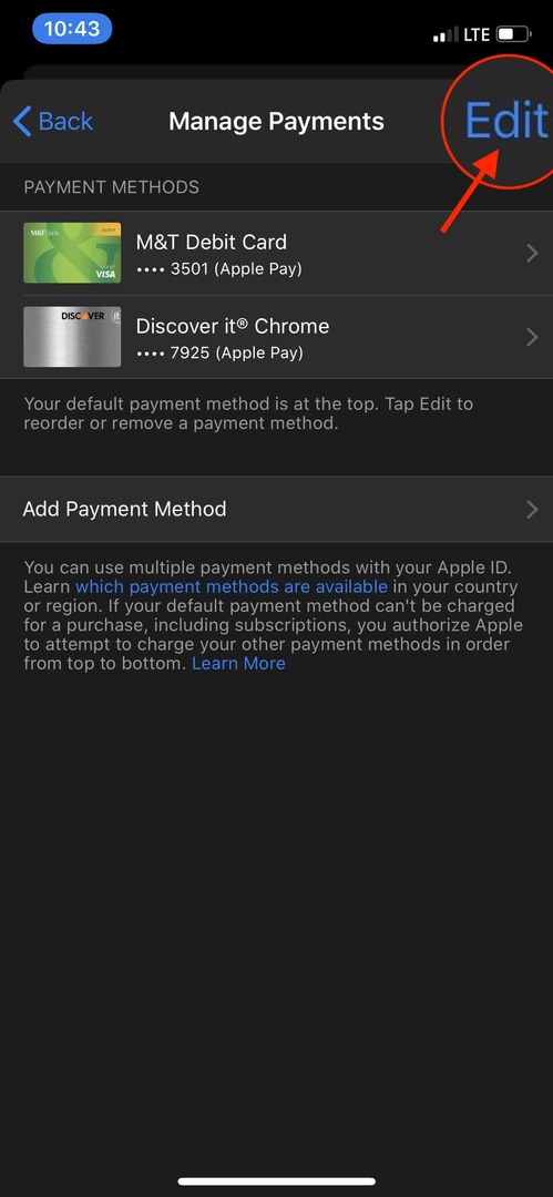 Удалить информацию о платеже в App Store 3