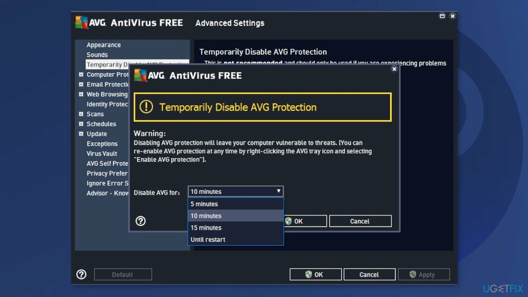 Deaktiver tredjeparts antivirussoftware