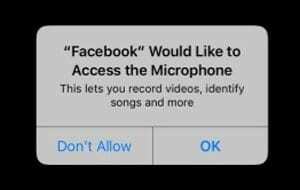 Facebook Достъп до микрофона iOS 11