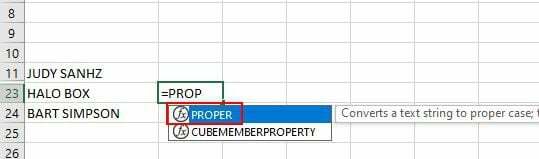 Comando de Excel adecuado