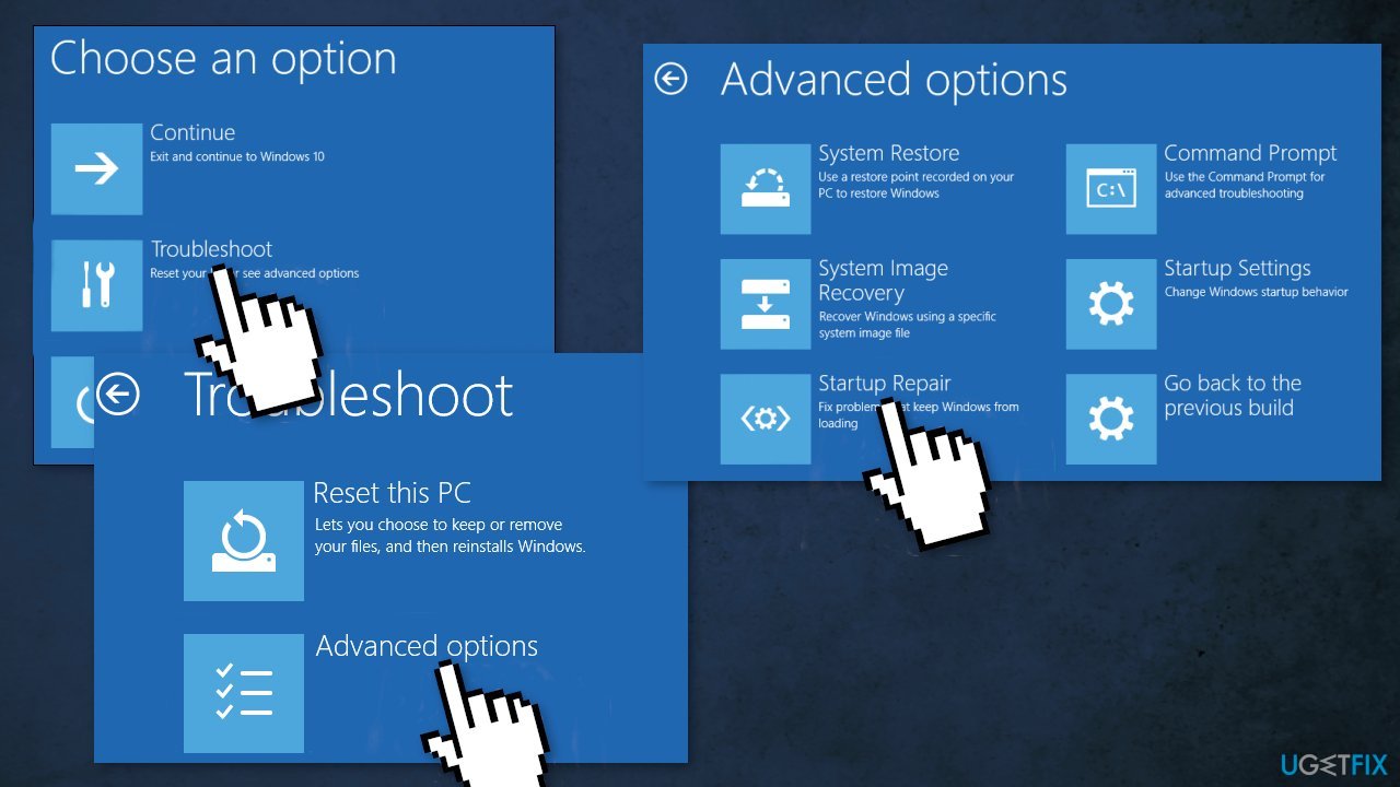 Use o reparo de inicialização do Windows