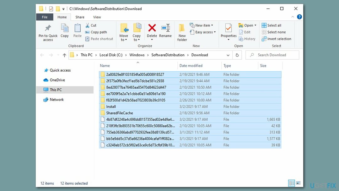 احذف محتويات مجلد SoftwareDistribution