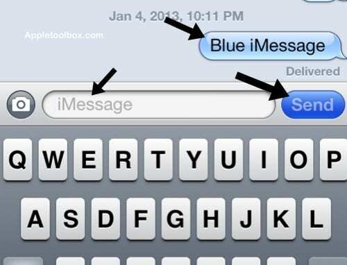 iMessage zilā krāsā, nevis sms vai mms