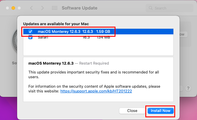 Vyřešte nefunkčnost Mac Quick Look použitím čekajících aktualizací systému