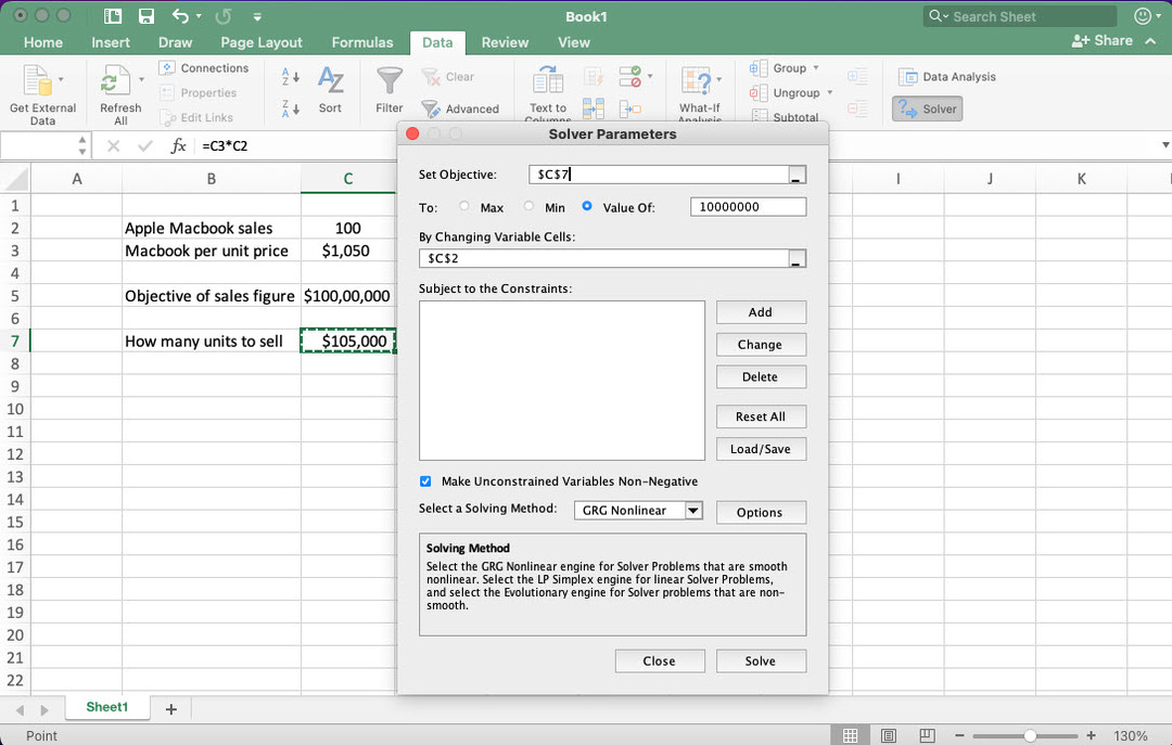 Apa itu Solver di Excel di Mac