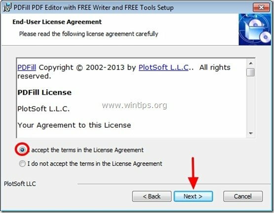 accetta la licenza pdfill