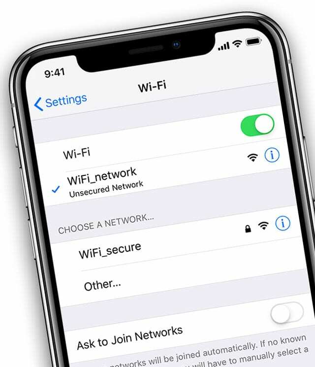 Setări WiFi pe iPad sau iPhone