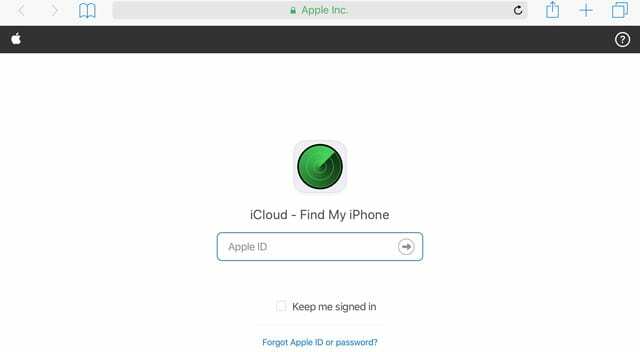 iCloud.com Find MEINE iPhone-Seite