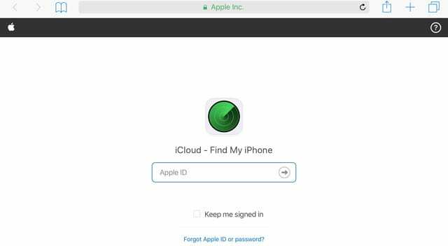 iCloud.com Εύρεση σελίδας iPhone MY