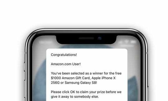 kā atbrīvoties no amazon scam uznirstoša loga iPhone