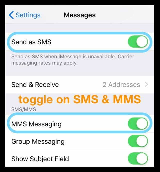 Risolvi i problemi dell'app iMessage e dei messaggi di iOS 12