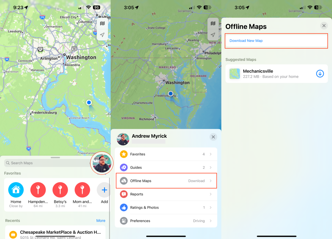 Offline-karttojen lataaminen Apple Mapsissa iOS 17:ssä - 1
