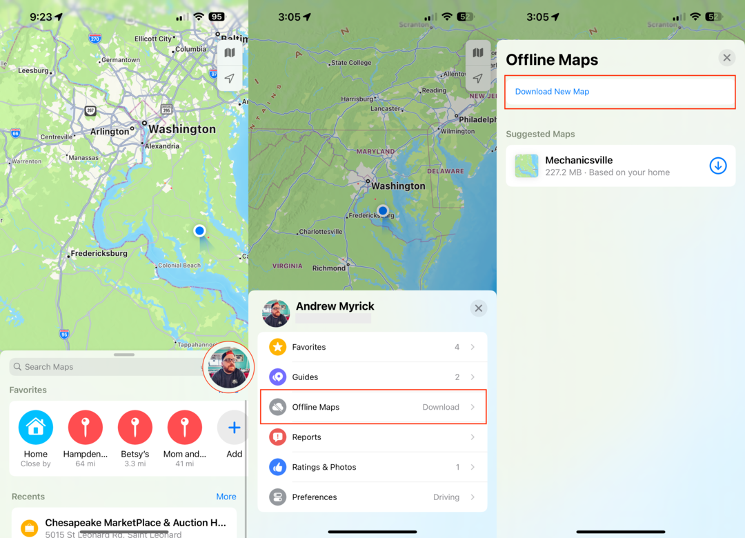 Kaip atsisiųsti žemėlapius neprisijungus iš „Apple Maps“ naudojant „iOS 17“ – 1