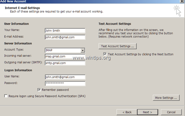 Google Mail-Imap-Setup