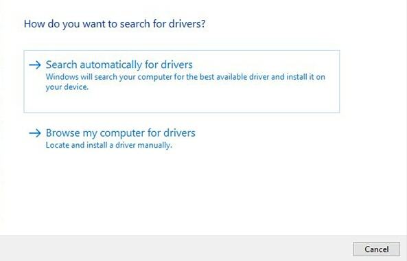 Cerca automaticamente l'opzione Driver