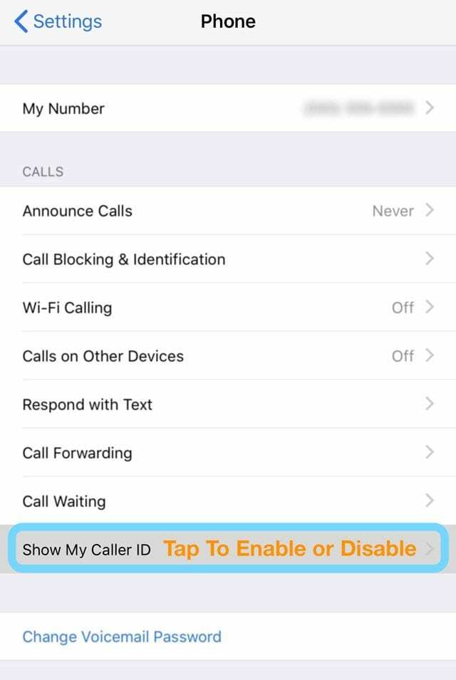 Módosítsa a hívóazonosító beállítást az iPhone készüléken