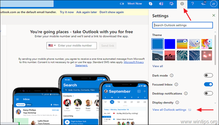 Outlook za web postavke