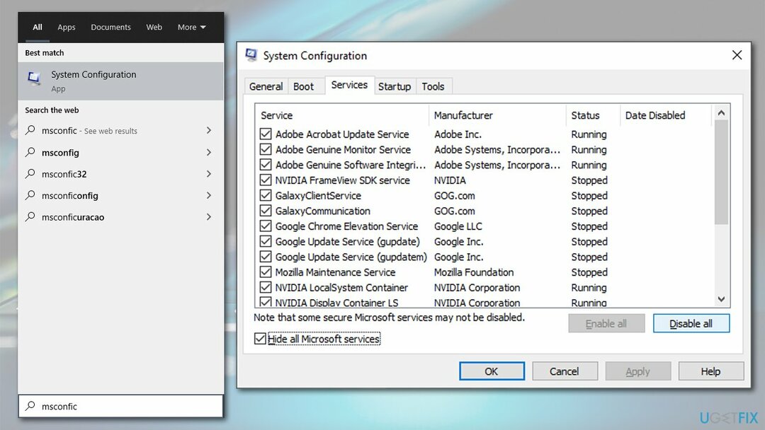 Acessar configuração do sistema