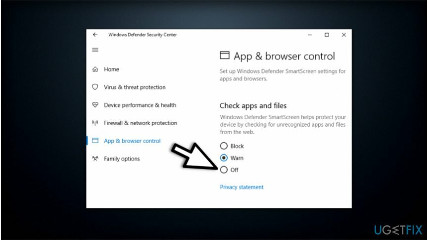 A Windows Defender SmartScreen kikapcsolása