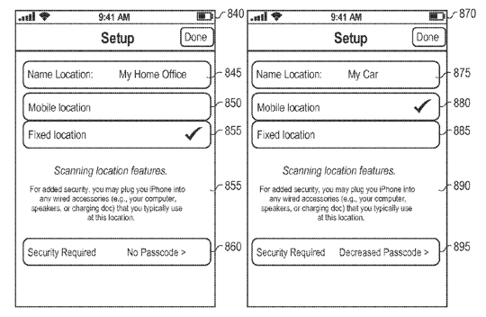 Apple Patent - Locaton Sensitive Security