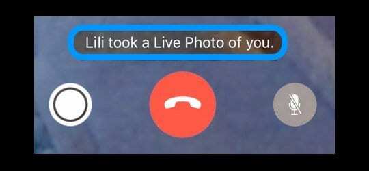 Notificare foto live în FaceTime