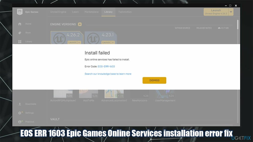 Как исправить ошибку EOS ERR 1603 Epic Games при установке?