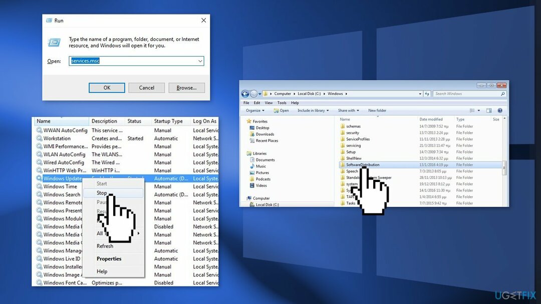 Kustutage failid kaustas SoftwareDistribution