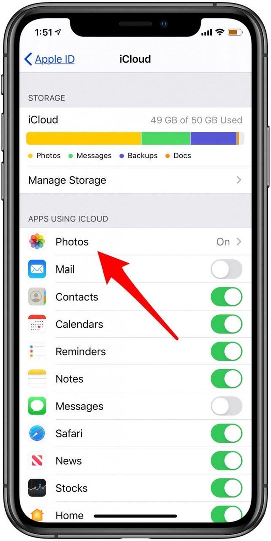 configuración de fotos de icloud