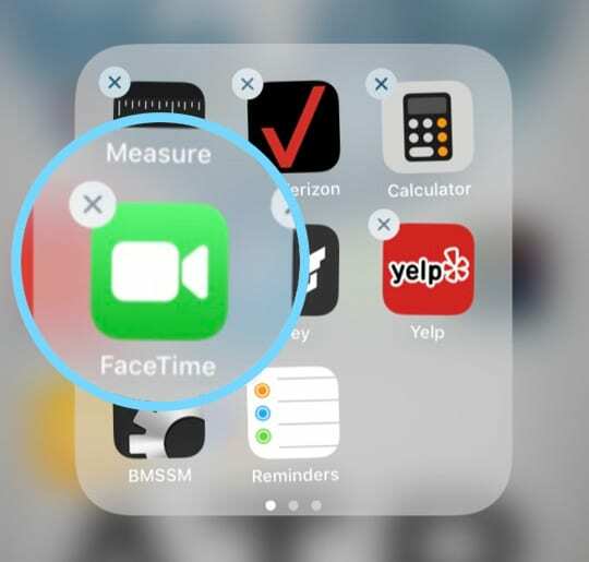 törölje a FaceTime alkalmazást az iPhone iOS 12 rendszerről