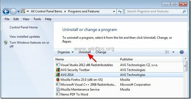 إلغاء تثبيت AVG