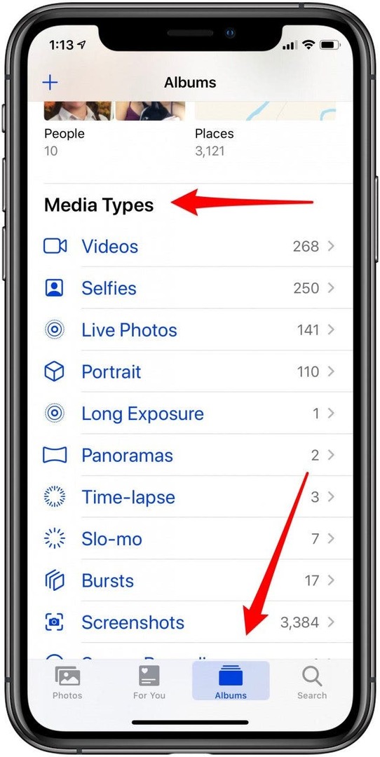 mediatypen in de foto-app
