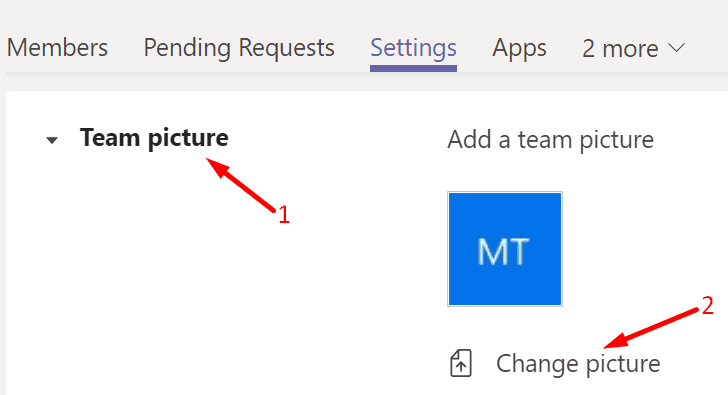 Microsoft-Teambild ändern
