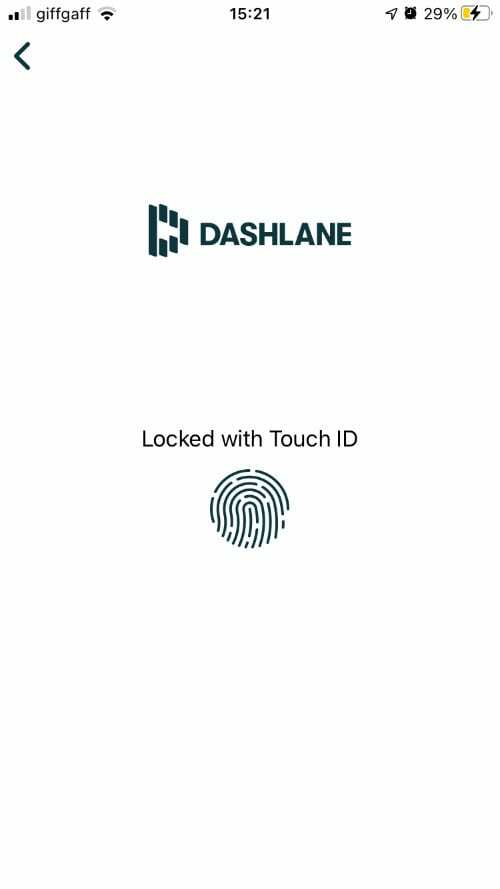 Logga in på Dashlane med Touch ID