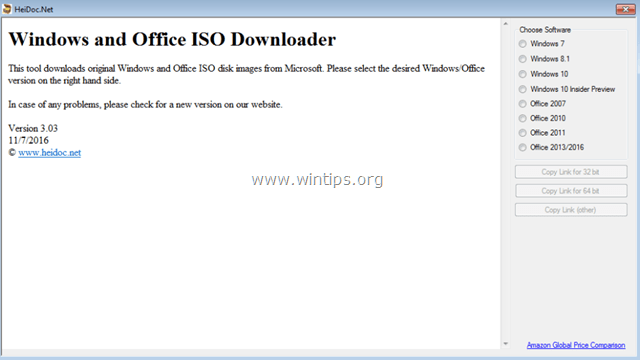 כלי הורדה של Microsoft Windows ו-Office ISO