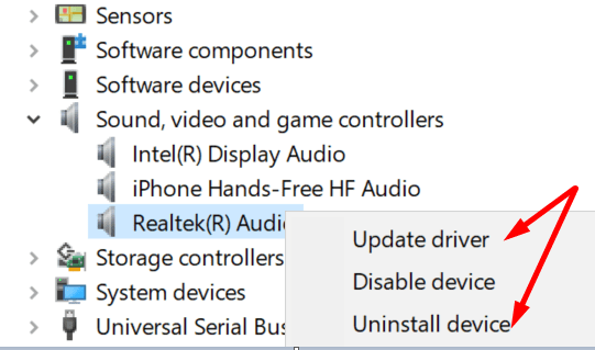 aggiorna il driver audio di Windows 10
