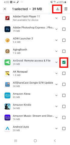 متجر Google Play Store Redownload Checkbox