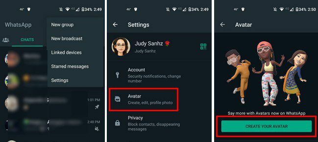 قم بإنشاء صورة WhatsApp الرمزية