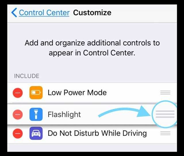 ¿No puede encontrar accesos directos de linterna o turno de noche en iOS 11?
