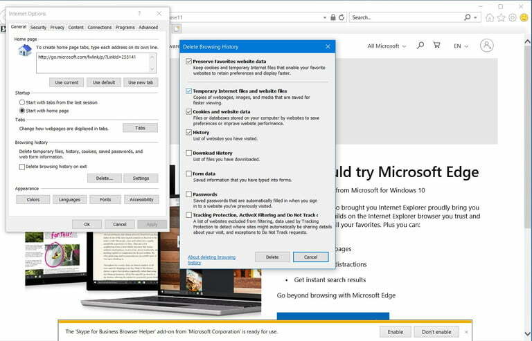 Jak vymazat mezipaměť prohlížeče v aplikaci Internet Explorer 