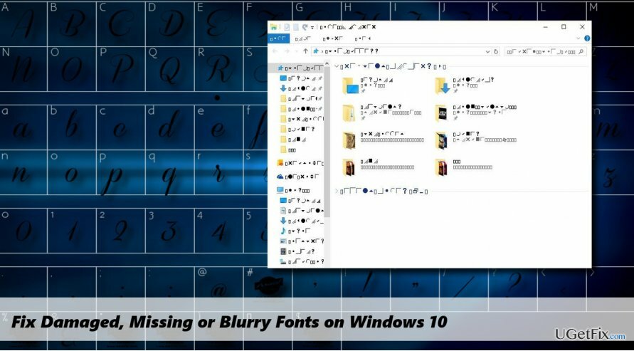 отображение поврежденных шрифтов Windows 10
