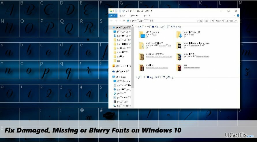 zobrazujúce poškodené písma systému Windows 10