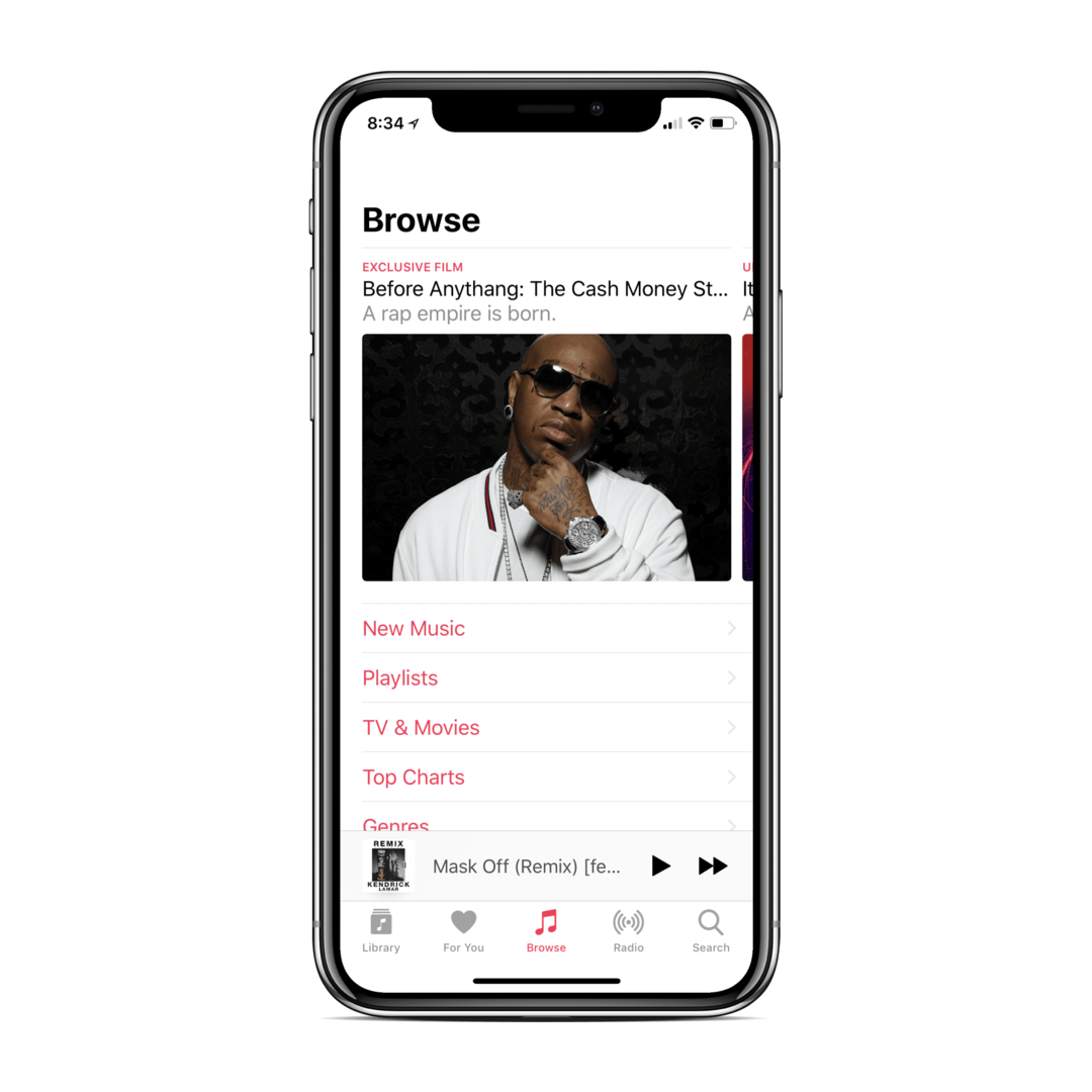 Inicio de Apple Music