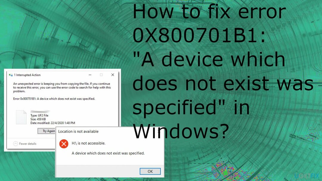 Eroare 0x800701B1: a fost specificat un dispozitiv care nu există
