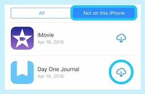 Érintse meg a Nem ezen [eszközön] lehetőséget a véletlenül törölt App Store-alkalmazások visszaállításához.