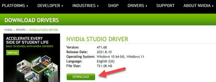 Scarica il driver NVIDIA GeForce